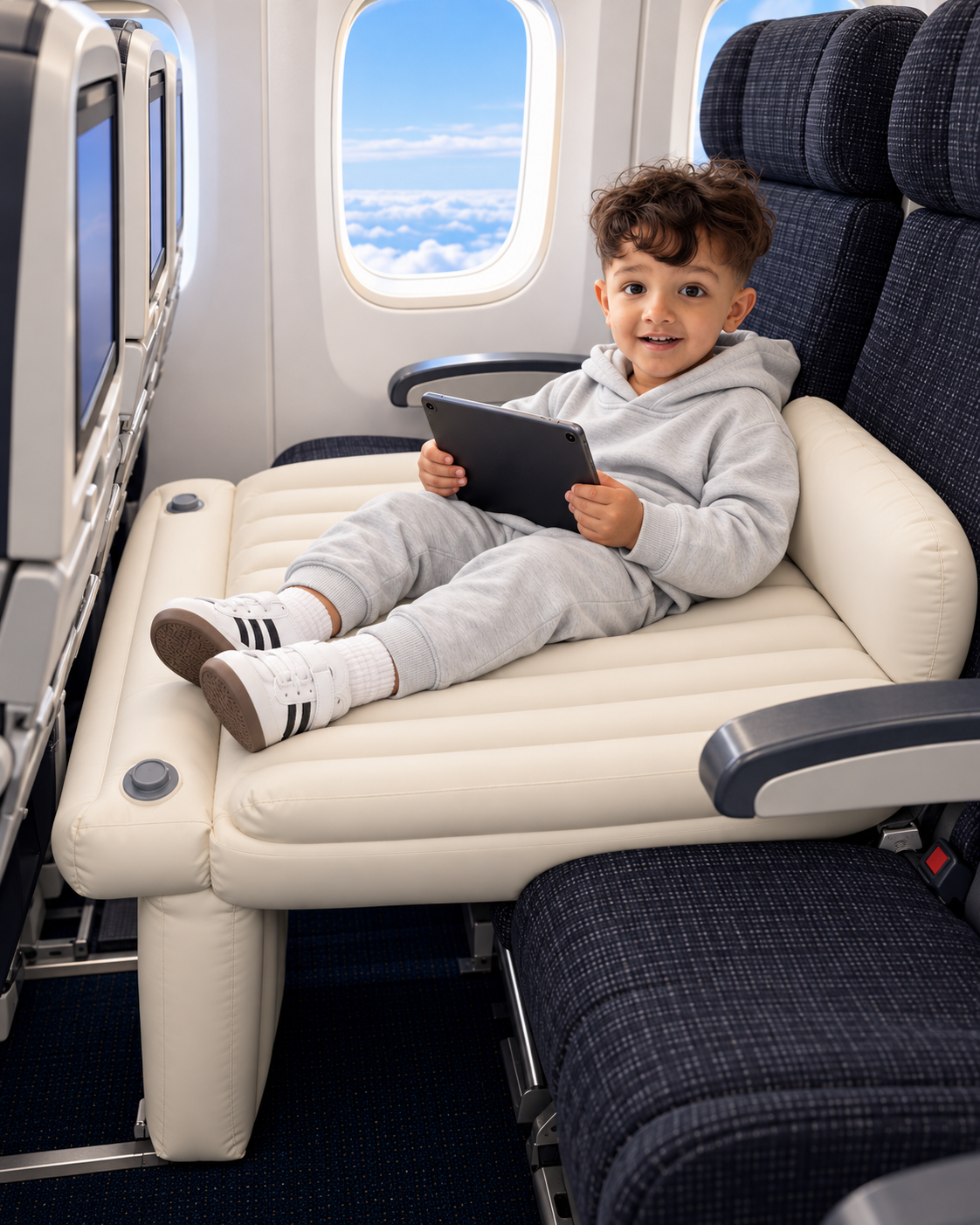 Child relaxing on the Kids Airplane Bed