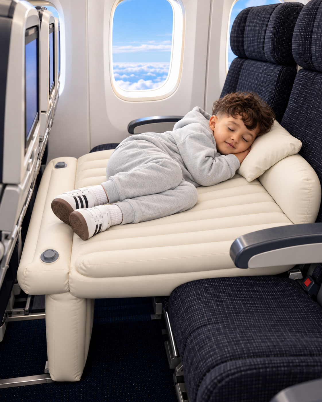 Child resting on the Kids Airplane Bed